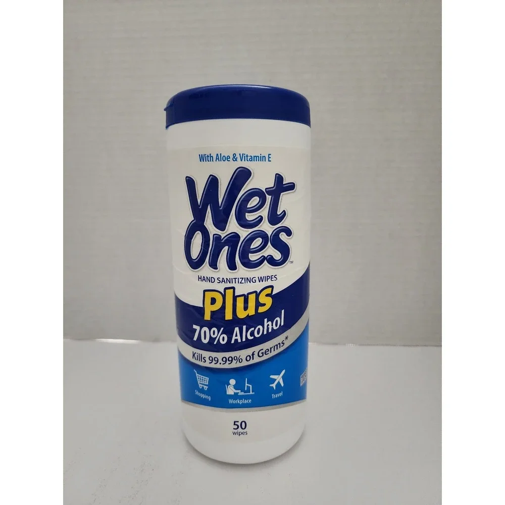 Still sealed Wet Ones‎ Plus 70% Alcohol hand sanitizing wipes